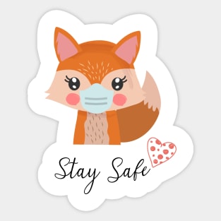 Fox, Stay Safe Sticker